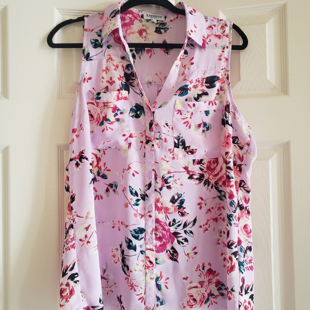 Express sleevless collared top